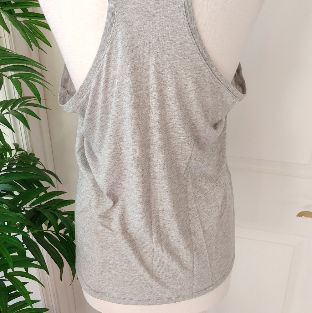 Nike Racer Back Tank Top Grey White Medium - Picture 7 of 8